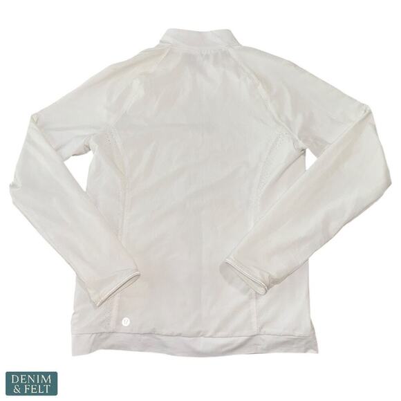 Lululemon Hit It Jacket White Laser Cut Perforated Zip Up Activewear Size 4 - Picture 3 of 14